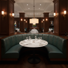 Embossed Reptile Skin Deep Teal Upholstered Banquette | Architectural Fabrics