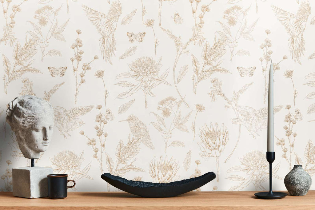Drawn Into Nature Cream Wallcovering | AS Creation