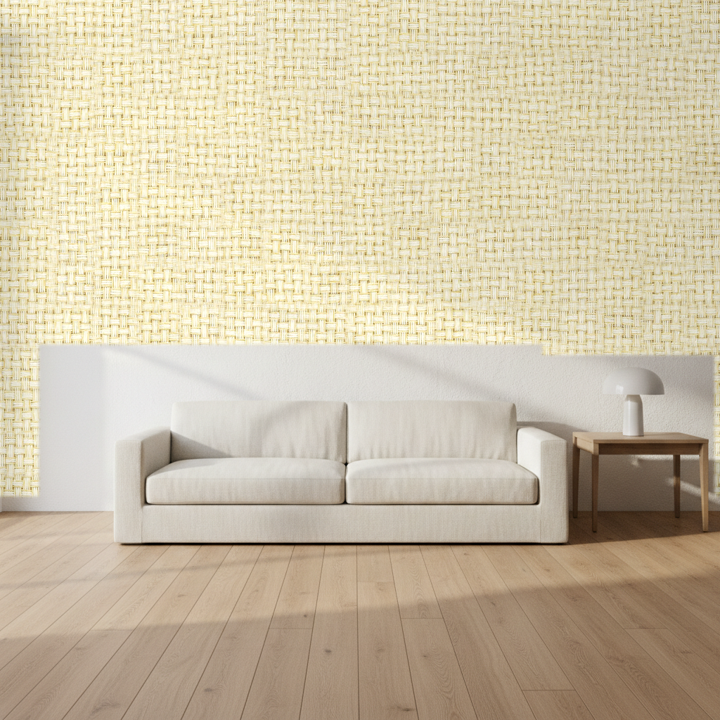 Montauk Paperweave Peoney Cream Wallcovering | Phillipe Romano room setting