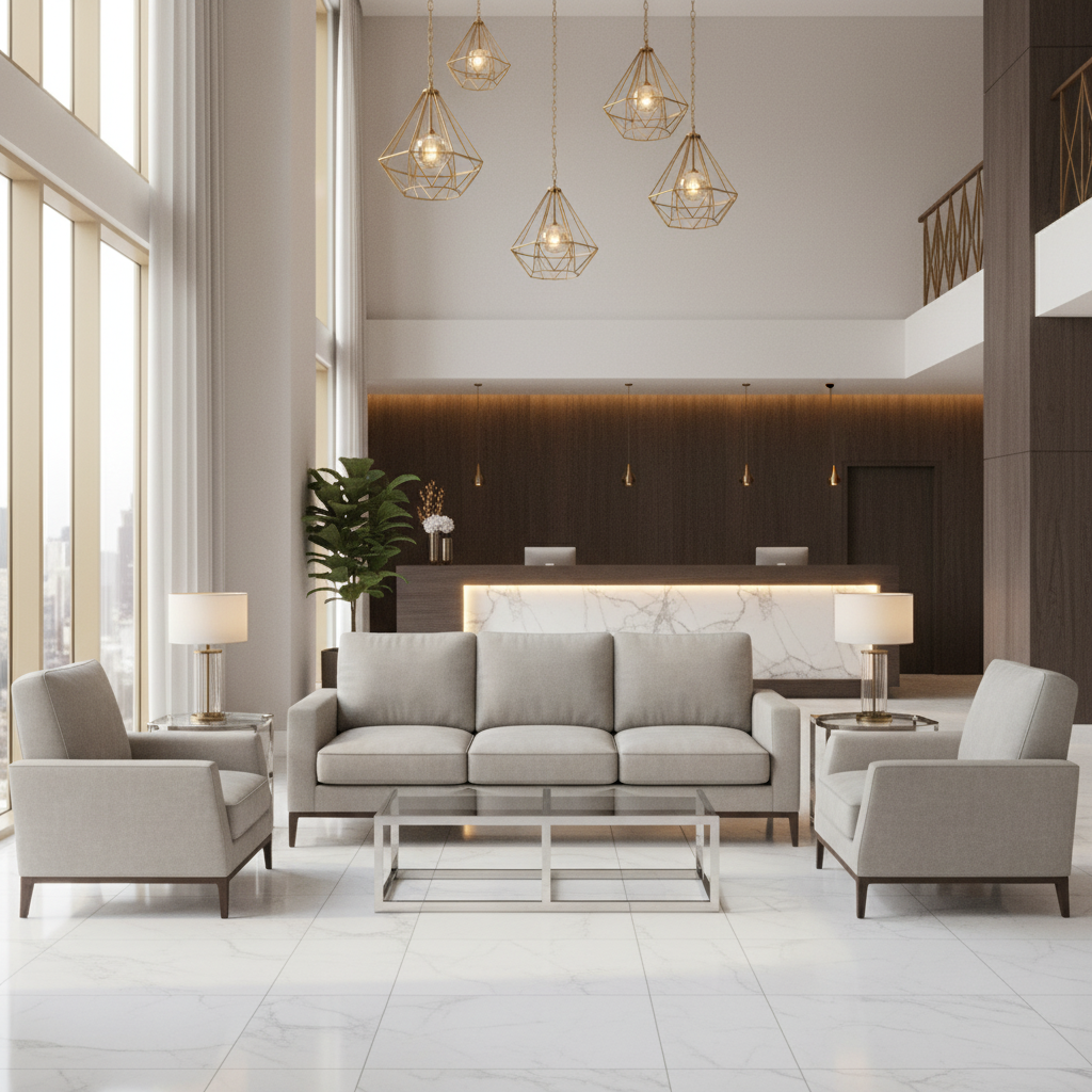 Kralendijk - Glacier Upholstered Sofa | Architectural Fabrics