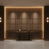 Smooth Pebble Grain Rich Umber Upholstered Wall Panel | Architectural Fabrics