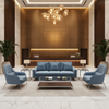 Ultrasuede  Moonstone  Blue Upholstered Sofa | Ultrasuede Upholstery