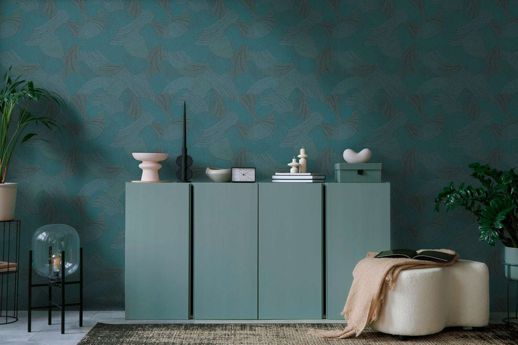 French Affair Teal Wallcovering | AS Creation