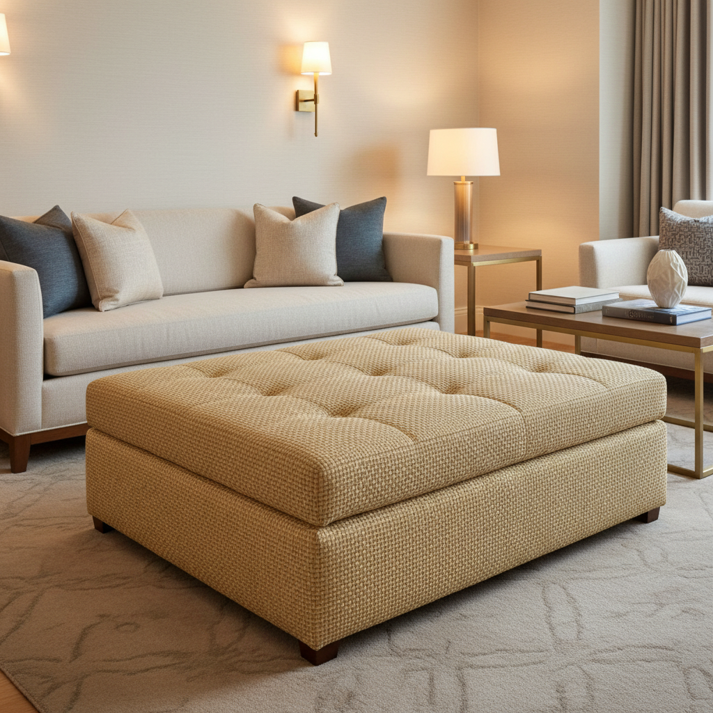 Bali - Bali Organic Cellulose Upholstered Ottoman | Architectural Fabrics