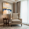 Woven Crosshatch Texture Neutral Beige Upholstered Chair | Architectural Fabrics
