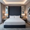 Subtle Velvet Texture Deep Indigo Upholstered Headboard | Architectural Fabrics