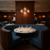 Vivace Reef - Ink Upholstered Banquette | Architectural Fabrics
