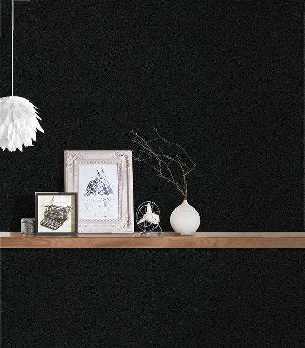 Versace Plain Texture Black Wallcovering | Versace