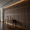 Fine Leather Grain Dark Chocolate Upholstered Wall Panel | Architectural Fabrics