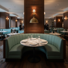 Fine Pebble Grain Seafoam Green Upholstered Banquette | Architectural Fabrics