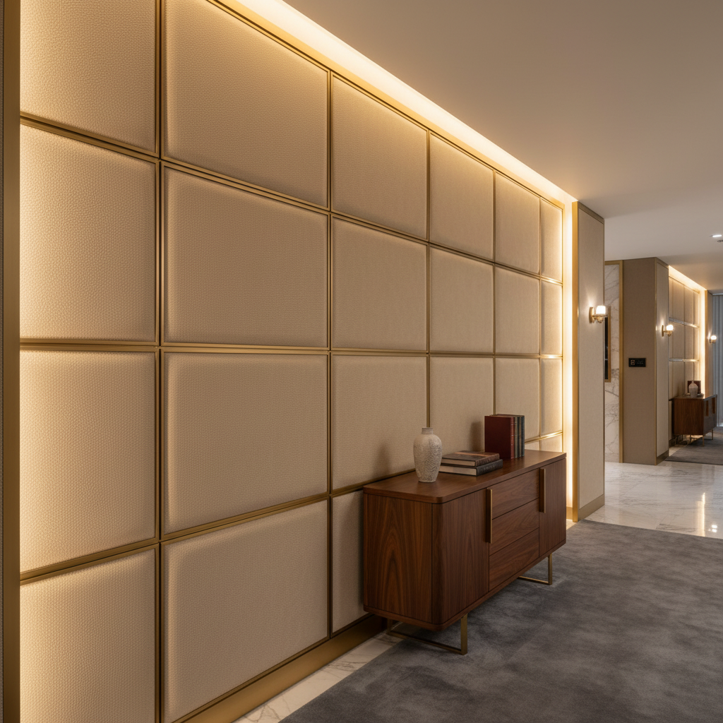 Trunk Bay - Almond Upholstered Wall Panel | Architectural Fabrics
