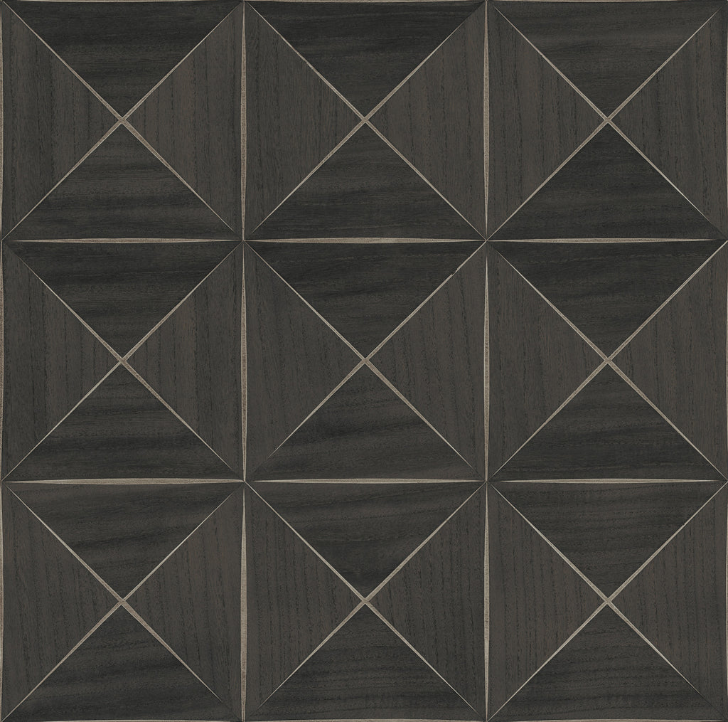 Cold Spring Harbor-Charcoal Wood Veneer Wallcovering | Phillipe Romano — WOOD-500730