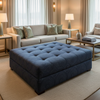Virgin Gorda - Aqua Upholstered Ottoman | Architectural Fabrics