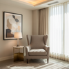 Fine Pebble Grain Soft Taupe Upholstered Chair | Architectural Fabrics