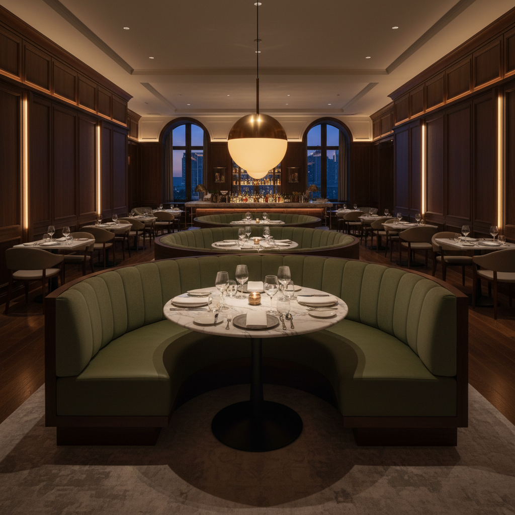 Bedford Basil Upholstered Banquette | Architectural Fabrics