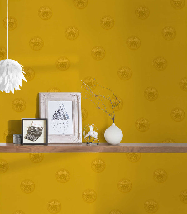 Medusa Gold Metallic Wallcovering | Versace