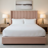 Woven Linen Texture Rose Quartz Upholstered Headboard | Architectural Fabrics