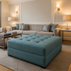 Rattan Bay - River Upholstered Ottoman | Architectural Fabrics