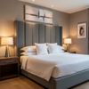 Subtle Linen Weave Charcoal Gray Upholstered Headboard | Architectural Fabrics