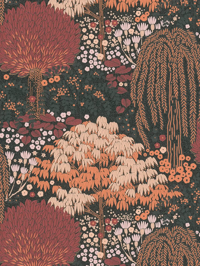 Famous Garden Black, Cream, Orange, Pink, Red Wallcovering | AS Creation