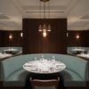 Woven Basketweave Texture Aqua Mist Upholstered Banquette | Architectural Fabrics