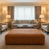 Waterfall Bay - Persimmon Upholstered Ottoman | Architectural Fabrics