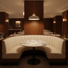 Fine Pebble Grain Creamy Ivory Upholstered Banquette | Architectural Fabrics