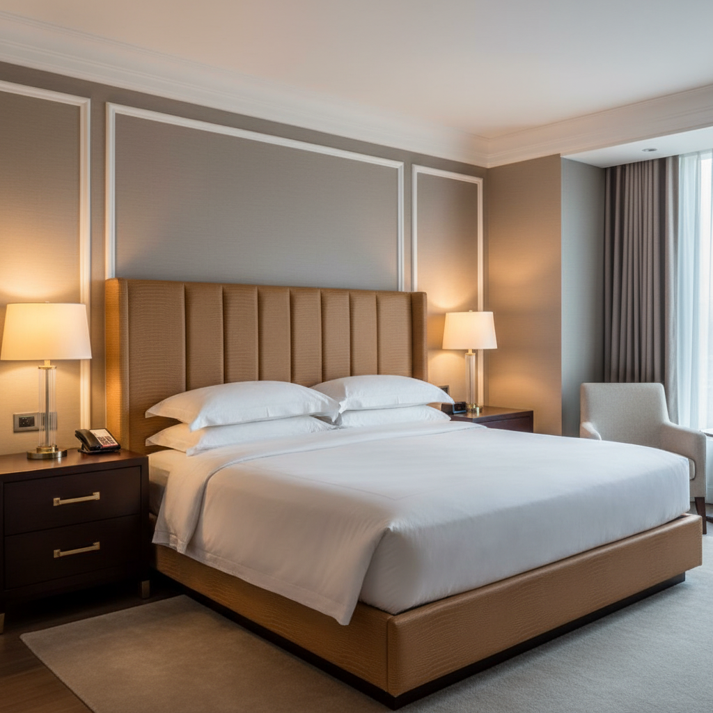 Silver Bank - Caramel Upholstered Headboard | Architectural Fabrics