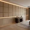 Subtle Pebble Grain Soft Sand Upholstered Wall Panel | Architectural Fabrics