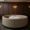 Fine Pebble Grain Mushroom Taupe Upholstered Banquette | Architectural Fabrics