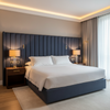 Smooth Matte Texture Deep Indigo Upholstered Headboard | Architectural Fabrics