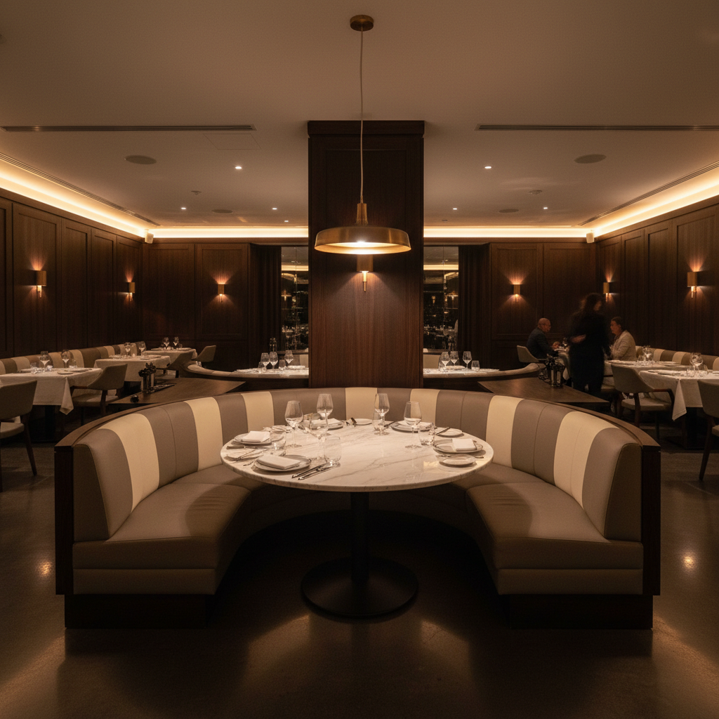 Exmore Sand Upholstered Banquette | Architectural Fabrics