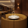 Woven Textured Vinyl Goldenrod Tweed Upholstered Banquette | Architectural Fabrics