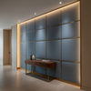 Aarden - Slate Blue Silicone Hybrid Upholstered Wall Panel | Architectural Fabrics