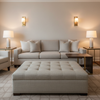 Steeple Reef - Stone Upholstered Ottoman | Architectural Fabrics