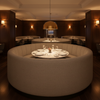 Subtle Linen Weave Mushroom Taupe Upholstered Banquette | Architectural Fabrics