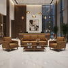 Channel Chevron Texture Toffee Brown Upholstered Sofa | Architectural Fabrics