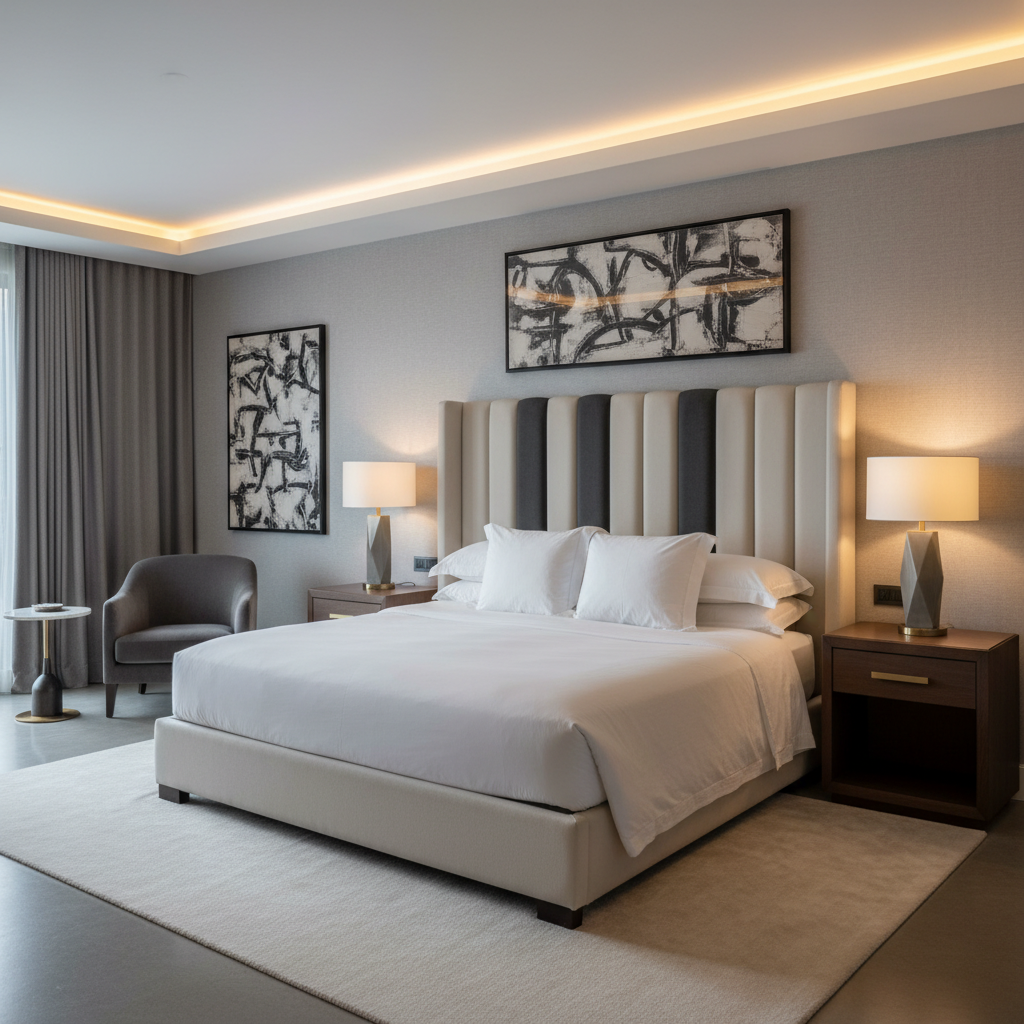 Smithfield White Upholstered Headboard | Architectural Fabrics