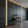 Smooth Pebble Grain Deep Charcoal Upholstered Wall Panel | Architectural Fabrics