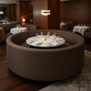 Subtle Linen Weave Dark Chocolate Upholstered Banquette | Architectural Fabrics