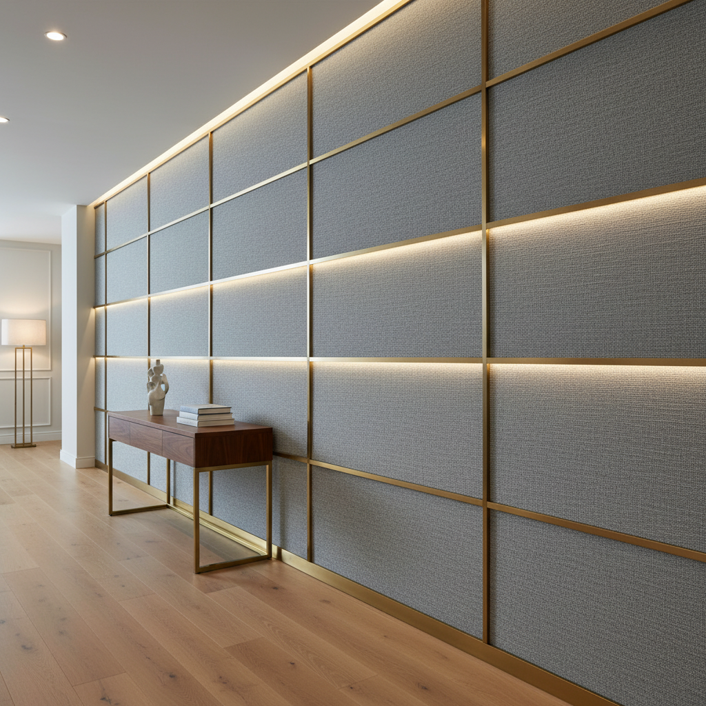 Sisal Bay - Slate Upholstered Wall Panel | Architectural Fabrics