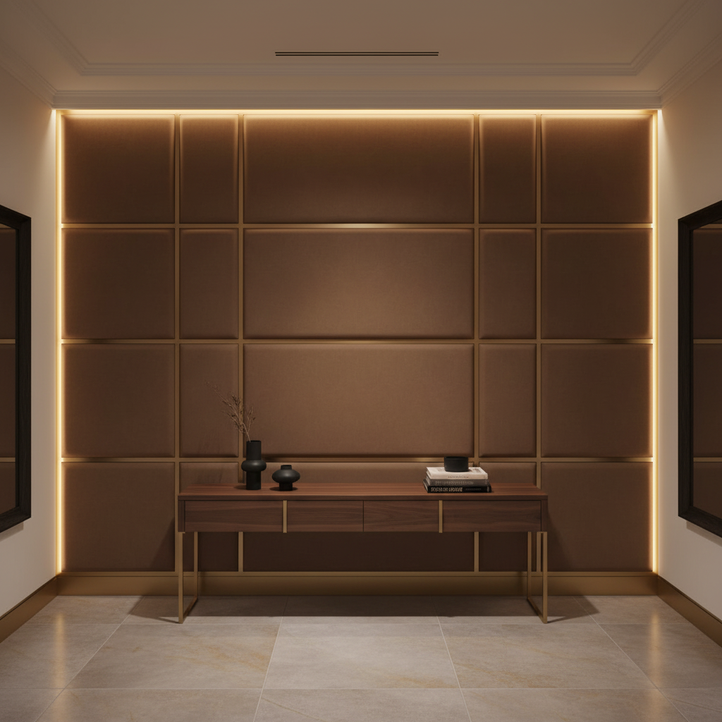 Aarden - Umber Earth Silicone Hybrid Upholstered Wall Panel | Architectural Fabrics