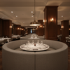 Woven Linen Texture Silver Taupe Upholstered Banquette | Architectural Fabrics