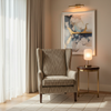 Woven Chevron Texture Neutral Taupe Upholstered Chair | Architectural Fabrics