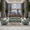Fine Ribbed Texture Seafoam Green Upholstered Sofa | Architectural Fabrics