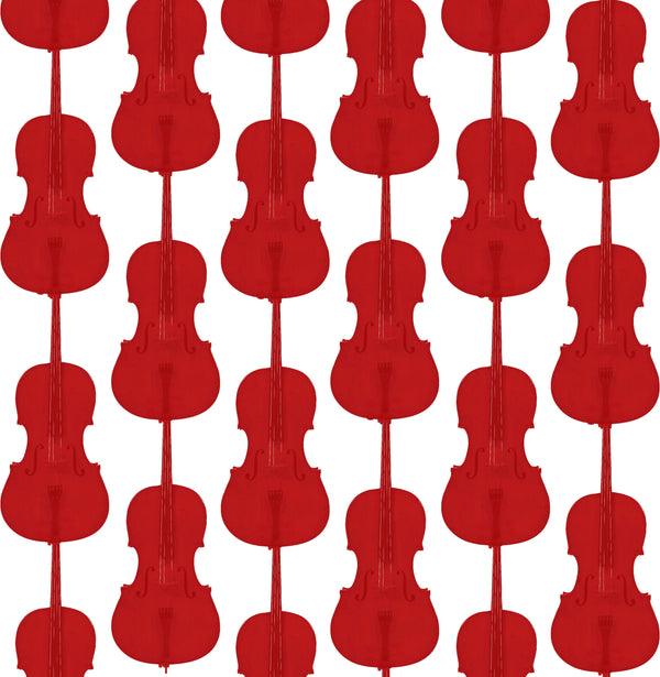 Cello Damask - Red Contemporary | Architectural Wallcoverings
