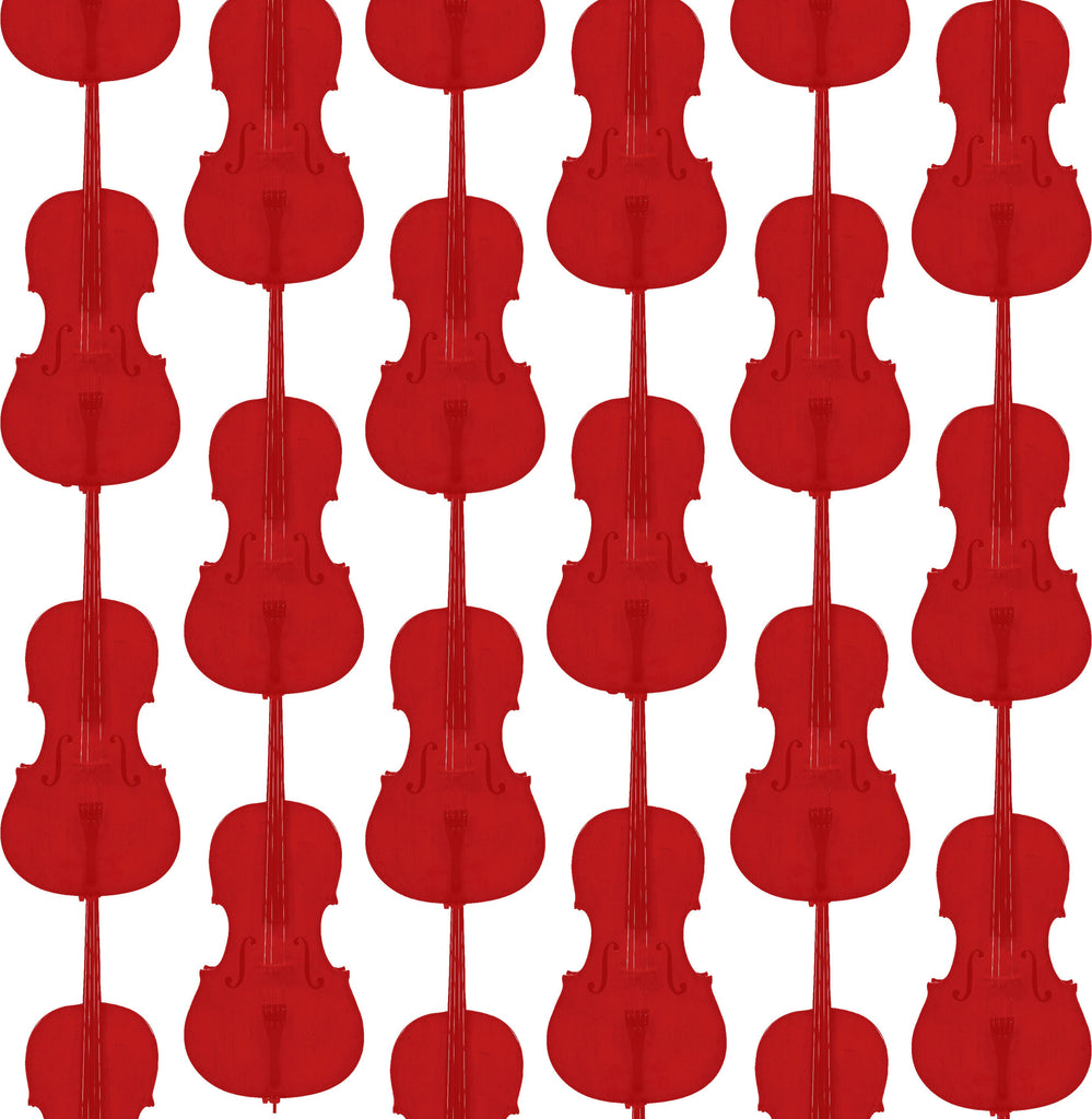 Cello Damask - Red - Pattern Design Lab