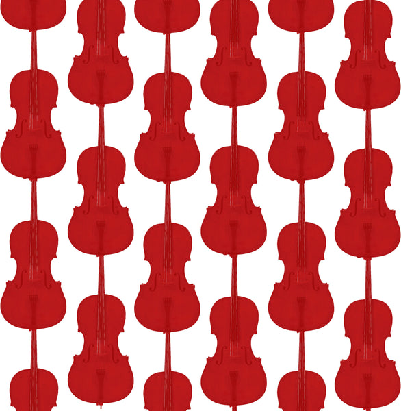 Cello Damask - Red - Pattern Design Lab