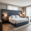 Woven Crosshatch Texture Deep Indigo Upholstered Headboard | Architectural Fabrics