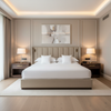Brushed Linen Weave Natural Linen Upholstered Headboard | Architectural Fabrics